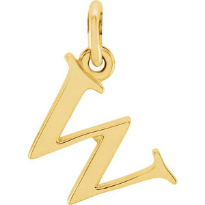 Lowercase Initial Pendant in 14K Gold with Multiple Design Options