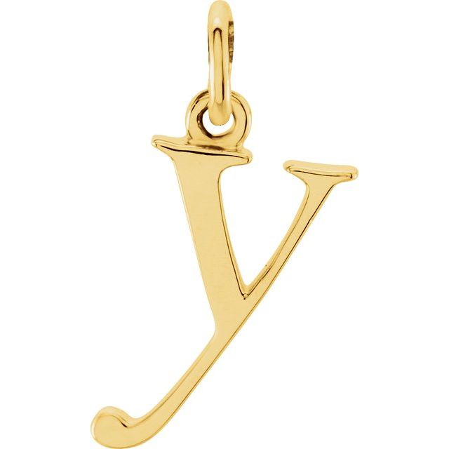 Lowercase Initial Pendant in 14K Gold with Multiple Design Options