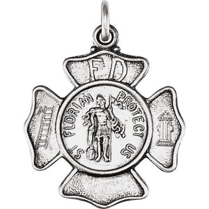 Polished Sterling Silver 25 mm St. Florian Medal 24