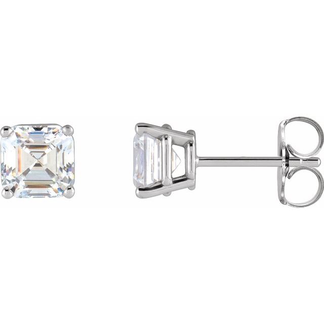 Platinum Natural Diamond 4-Prong Basket Earrings