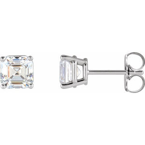 Platinum Natural Diamond 4-Prong Basket Earrings
