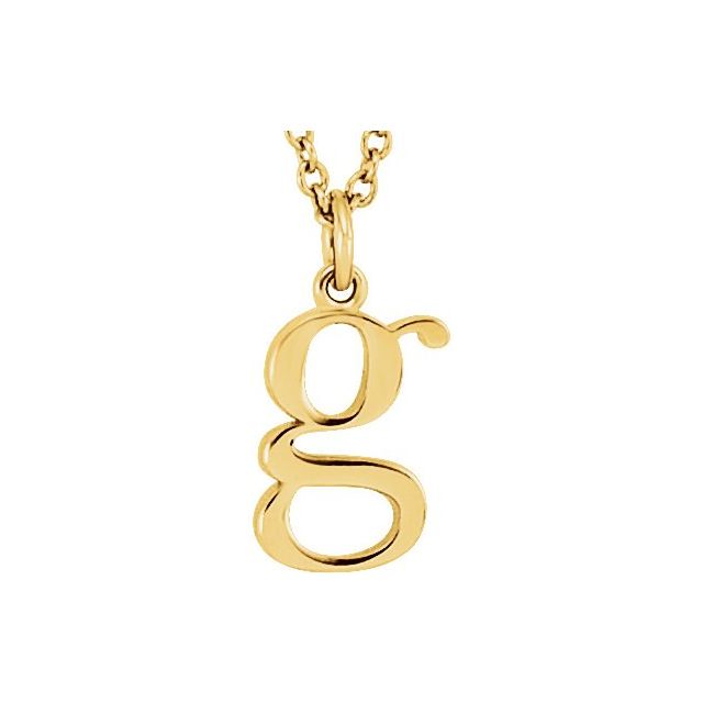 Lowercase Initial Necklace in 14K Gold with Multiple Sizes