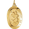 Sterling Silver 19x14  mm Oval St. Christopher 18