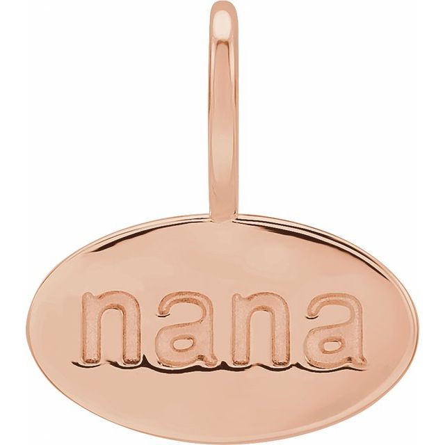 14K Gold Nana Charm Pendant