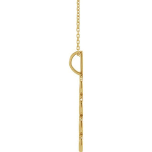 14K Gold, 27.57x7.97 mm Vertical Necklace - Elegant Commemoration