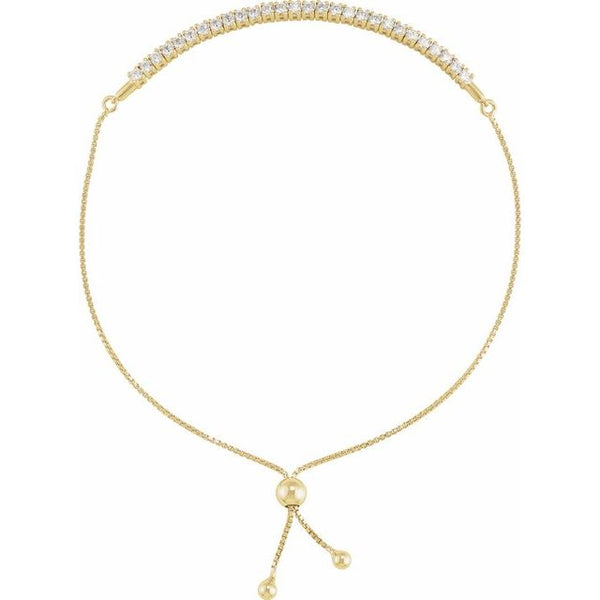 1 CTW Lab-Grown Diamond Bolo Bracelet in 14K Gold