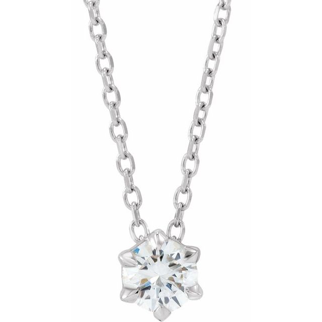 1/4 CTW Lab-Grown Diamond Round Solitaire Necklace in 14K Gold