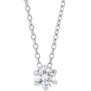 1/4 CTW Lab-Grown Diamond Round Solitaire Necklace in 14K Gold