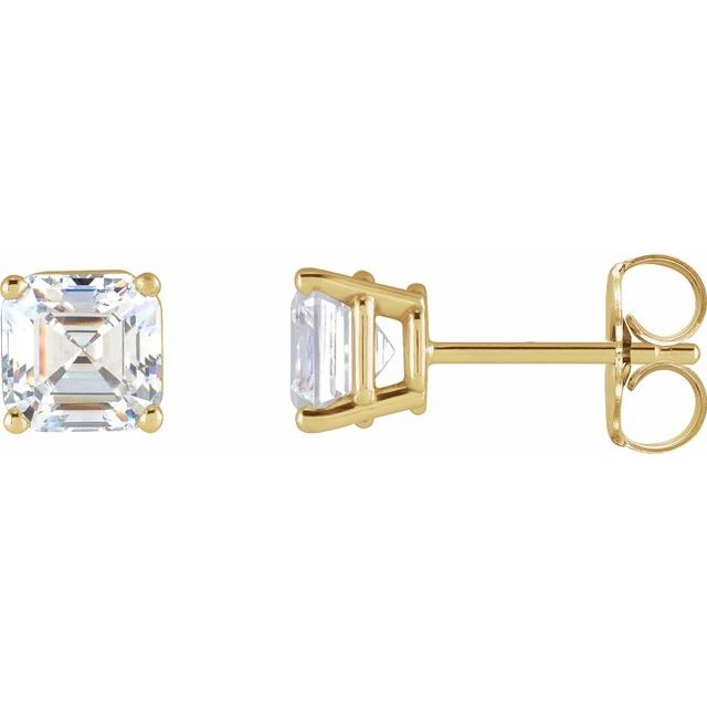 Platinum Natural Diamond 4-Prong Basket Earrings