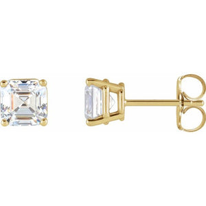 Platinum Natural Diamond 4-Prong Basket Earrings