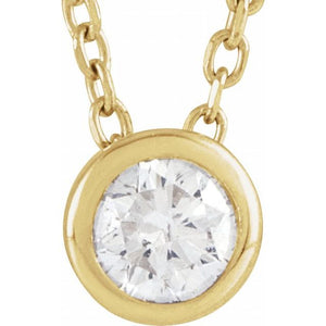 Platinum 1/10 CT Natural Diamond Adjustable Necklace - Modern Elegance