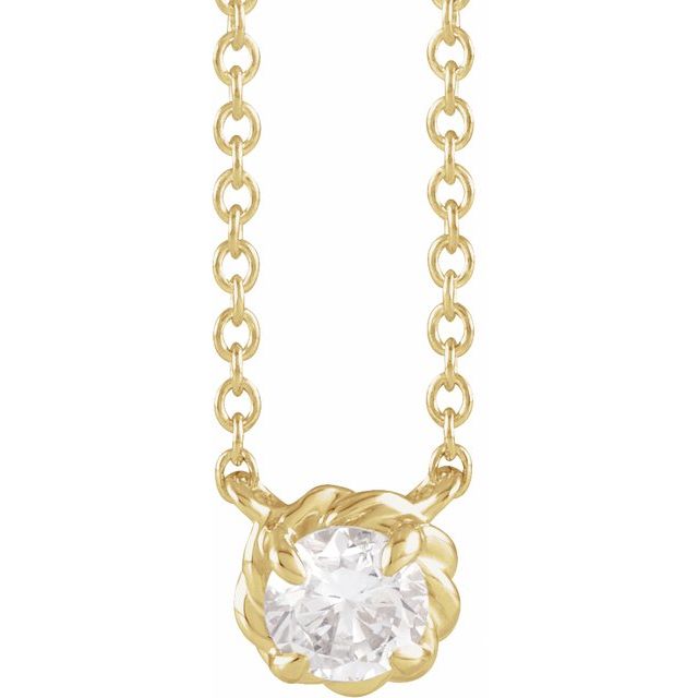 1/4 CTW Natural Diamond Round Claw-Prong Rope Necklace in 14K Gold & Platinum