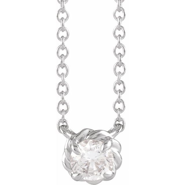 1/4 CTW Natural Diamond Round Claw-Prong Rope Necklace in 14K Gold & Platinum