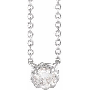 1/4 CTW Natural Diamond Round Claw-Prong Rope Necklace in 14K Gold & Platinum