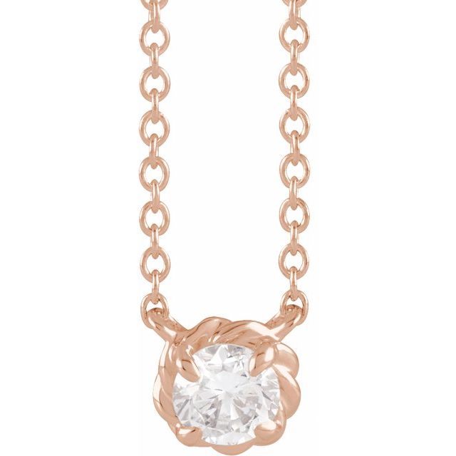 1/4 CTW Natural Diamond Round Claw-Prong Rope Necklace in 14K Gold & Platinum