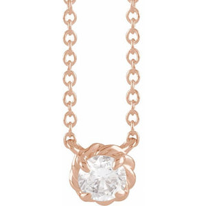1/4 CTW Natural Diamond Round Claw-Prong Rope Necklace in 14K Gold & Platinum