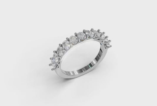 Custom Lab Grown Diamond Oval Anniversary Band in Platimun 1.10 ct. tw.