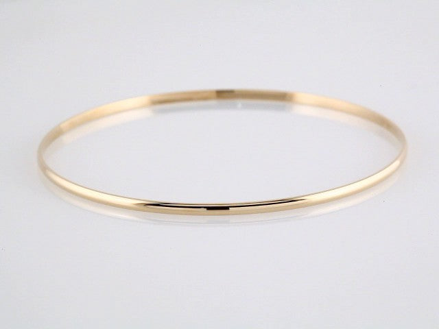 14K Yellow 2  mm Half Round Bangle 7 1/2" Bracelet