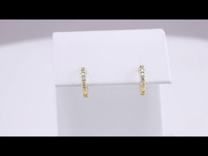 14K Gold Natural Diamond Hoop Earrings - Options Available