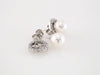 14K White 4 mm Cultured White Akoya Pearl Earrings