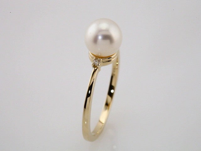 14K White Gold Freshwater Pearl & Diamond Accent Ring