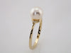 14K White Cultured White Freshwater Pearl & .025 CTW Natural Diamond Ring