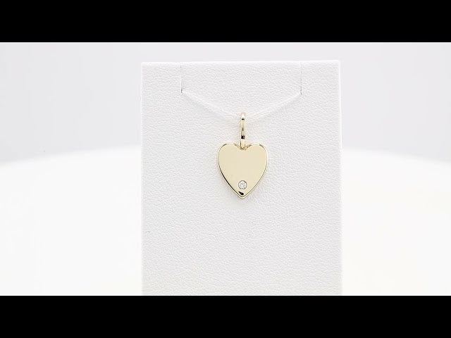 Natural Diamond Heart Charm Pendant | 14K Gold, Silver & Platinum | 0.02 CTW | Round | Polished