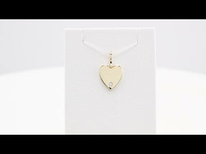 Natural Diamond Heart Charm Pendant | 14K Gold, Silver & Platinum | 0.02 CTW | Round | Polished