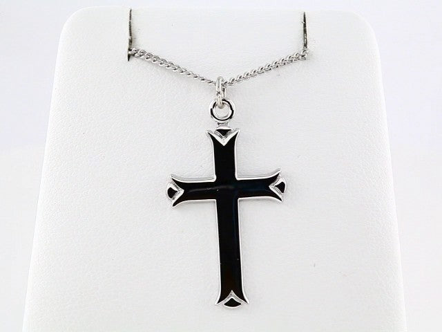 Sterling Silver 27x18  mm Cross 18" Necklace