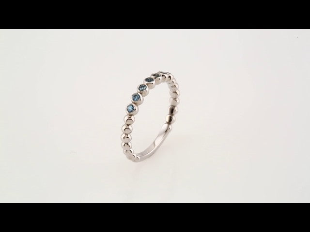 14K Gold Natural Aquamarine Stackable Ring