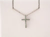 14K White Natural Blue Sapphire Petite Cross 16