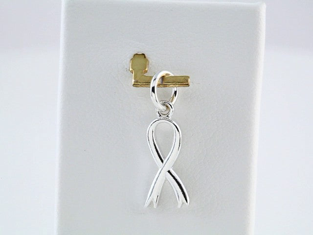 14K Gold Breast Cancer Awareness Ribbon Charm/Pendant