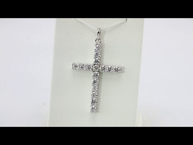 14K Yellow 1/4 CTW Natural Diamond Cross Pendant