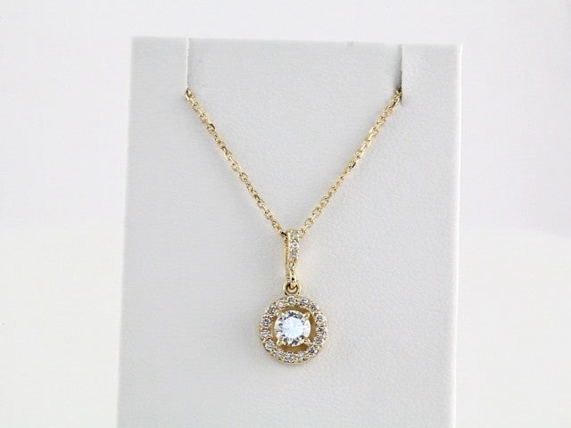 14K White 1/2 CTW Natural Diamond Halo-Style 18" Necklace