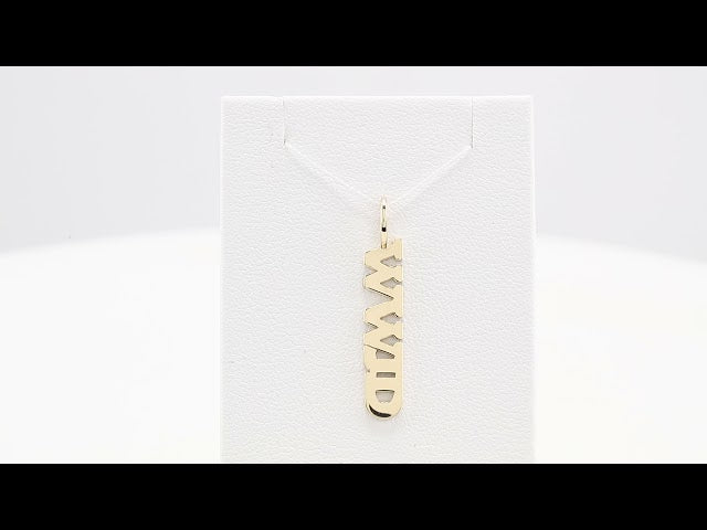 14K Gold Wwjd Charm Pendant