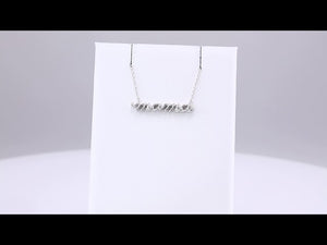 Platinum Petite Mama Script Necklace