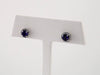 14K White 5 mm Lab-Grown Blue Sapphire & 1/8 CTW Natural Diamond Earrings