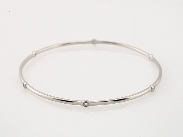14K Gold Natural Diamond Bangle Bracelet - Options Available