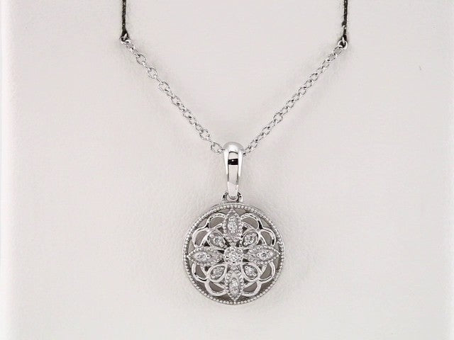 Sterling Silver .05 CTW Natural Diamond 18" Adjustable Necklace