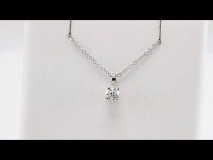 Natural Diamond Birthstone Necklace | 14K Gold & Platinum | 1/10 CTW | 16 - 18 In | Round | Polished