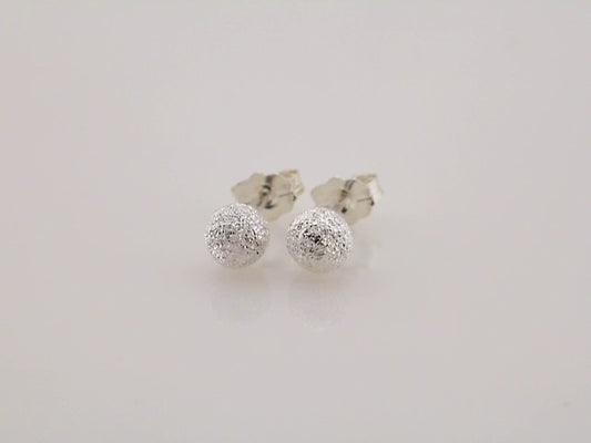 Sterling Silver 4 mm Stardust Ball Earrings