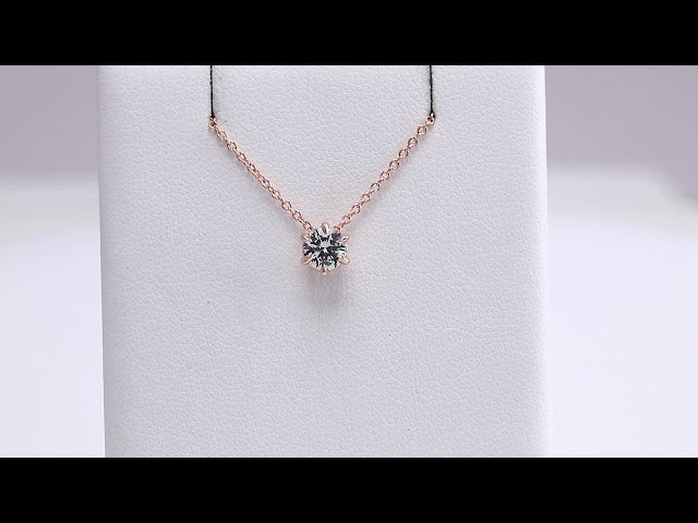 14K White 1/4 CT Natural Diamond Solitaire 16-18" Necklace